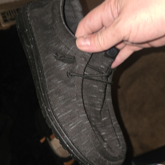 2 Pairs For 35!!  10mens !Hey Dude Black Canvas Slip-On Loafers with Tan Accents main image 6